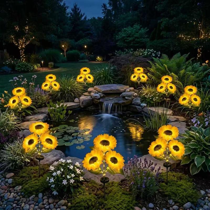 Enesy™ Solar Sunflower Garden Lights – Auto Dusk to Dawn, Waterproof, No Wiring