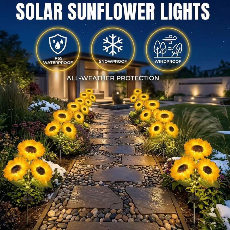 Enesy™ Solar Sunflower Garden Lights – Auto Dusk to Dawn, Waterproof, No Wiring